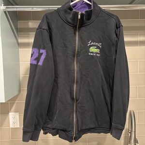 Y2K Lacoste Fullzip Black Sweatshirt #27 Size 8 (fits XL)